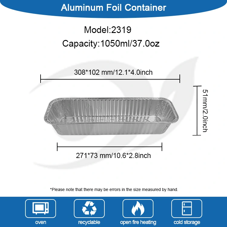 आयताकार बेकिंग बार्बेक्यु चाँडो एल्युमिनम एलिमिनियम कन्टेनरहरू