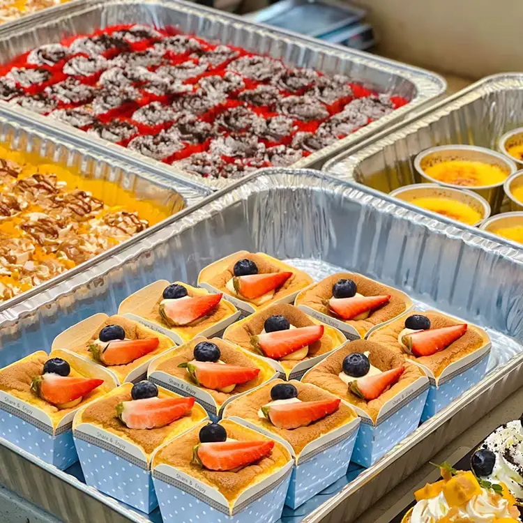 ठूलो क्षमताको स्टेट-बाहिर बेकिंग ट्रे रेस एलिमिनम एल्युमिनम कन्टेनरहरू