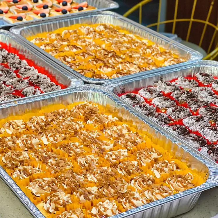 ठूलो क्षमताको स्टेट-बाहिर बेकिंग ट्रे रेस एलिमिनम एल्युमिनम कन्टेनरहरू