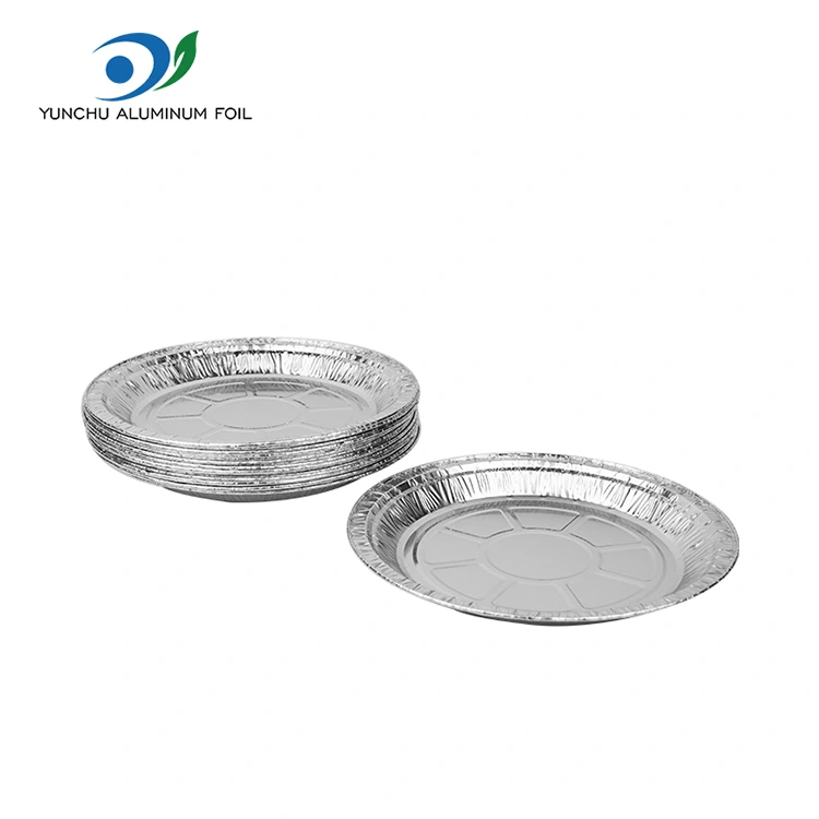 राउन्ड एयर फ्राइजर पिज्जा चाँदीको एलिमिनियम पन्नी कन्टेनरहरू राउन्ड एयर फ्राइजर पिज्जा चाँदीको एलिमिनियम पन्नी कन्टेनरहरू