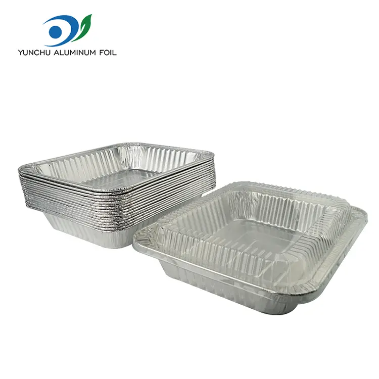 आयताकार टेकवे टर्कीले प्लेटकी एलिमिनम एल्युमिनियम कन्टेनरहरू