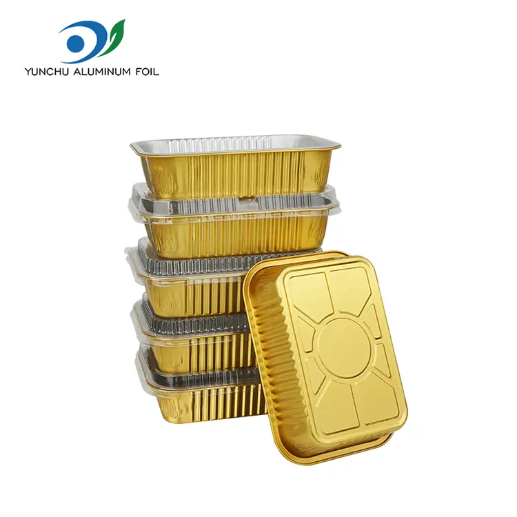 डिस्पोजेबल बार्बेक्युले टेकवे एल्युमिनियम पन्नी कन्टेनरहरू