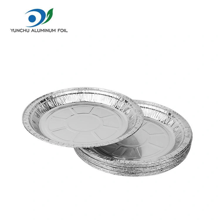 राउन्ड एयर फ्राइजर पिज्जा चाँदीको एलिमिनियम पन्नी कन्टेनरहरू