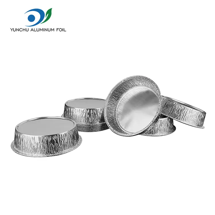 राउन्ड एयर फ्राईर चाँदीको एल्युमिनियम पन्नी कन्टेनरहरू