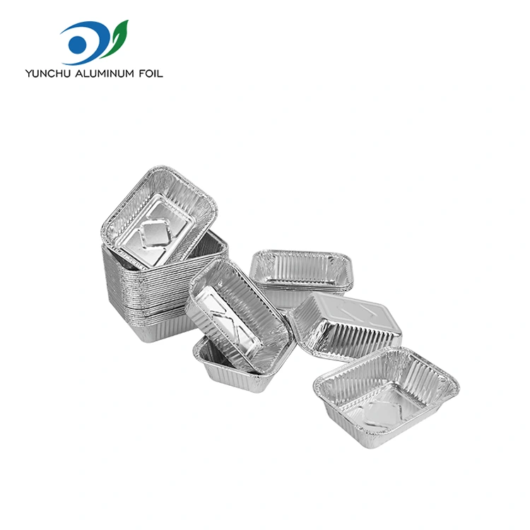 एयर फ्रिजर बेकिंग चाँदी एल्युमिनियम पन्नी कन्टेनरहरू