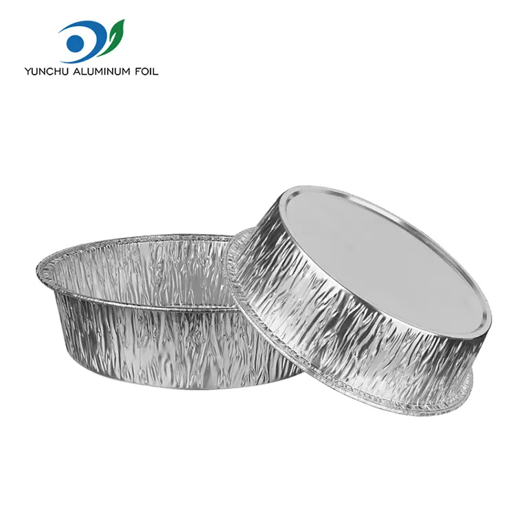 राउन्ड एयर फ्राईर चाँदीको एल्युमिनियम पन्नी कन्टेनरहरू