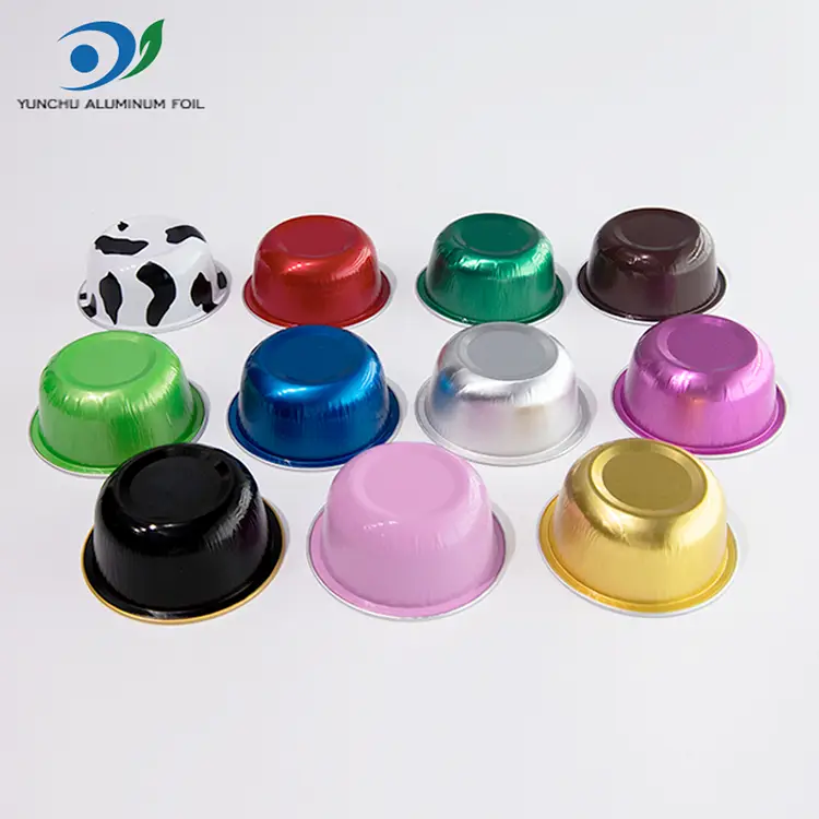 रंगीन राउन्ड रोस्टिलवल एल्युमिनियम पन्नी कन्टेनरहरू