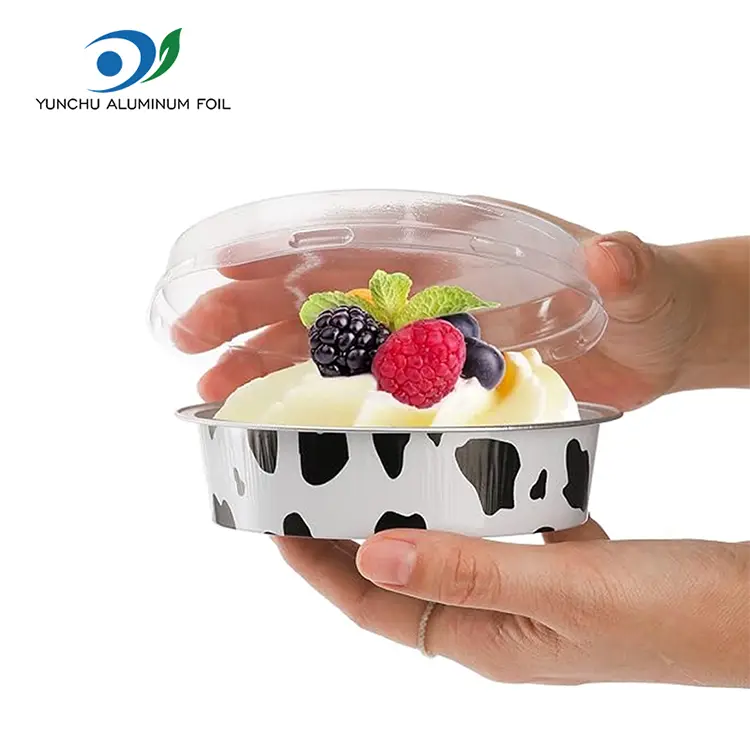 डिस्पोजेबल बेकिंग प्याकेजिंग राउन्डव्यान्ड एलिमिनियम एलिमिनियम पन्नी कन्टेनरहरू
