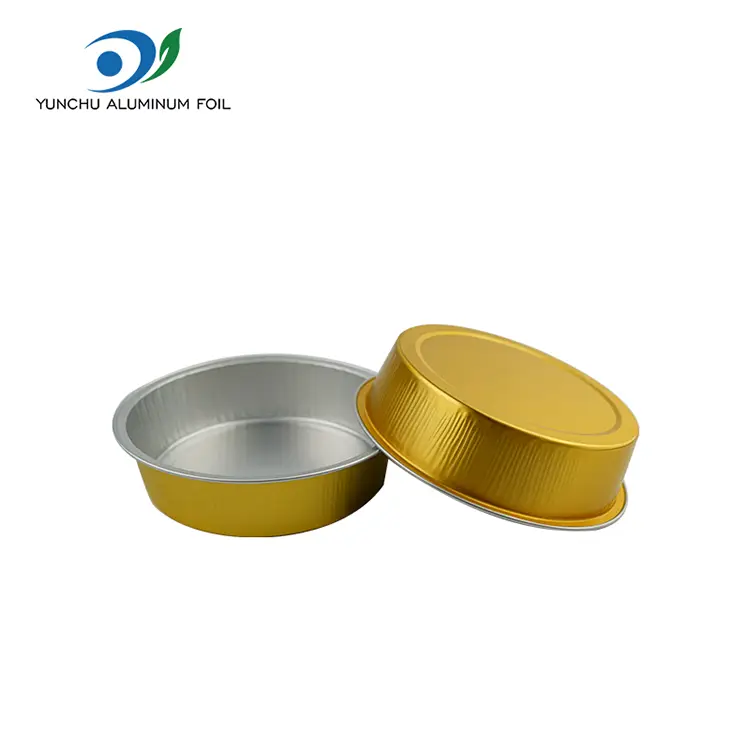 डिस्पोजेबल बेकिंग प्याकेजिंग राउन्डव्यान्ड एलिमिनियम एलिमिनियम पन्नी कन्टेनरहरू