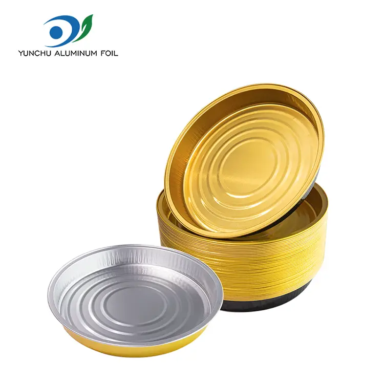 डिस्पोजेबल बेकिंग राउन्ड एल्युमिनियम पन्नी कन्टेनरहरू