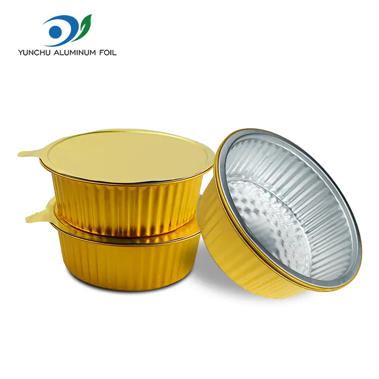 डिस्पोजेबल बेकिंग ट्रेहरू राउन्ड एल्युमिनियम पन्नी कन्टेनरहरू डिस्पोजेबल बेकिंग ट्रेहरू राउन्ड एल्युमिनियम पन्नी कन्टेनरहरू