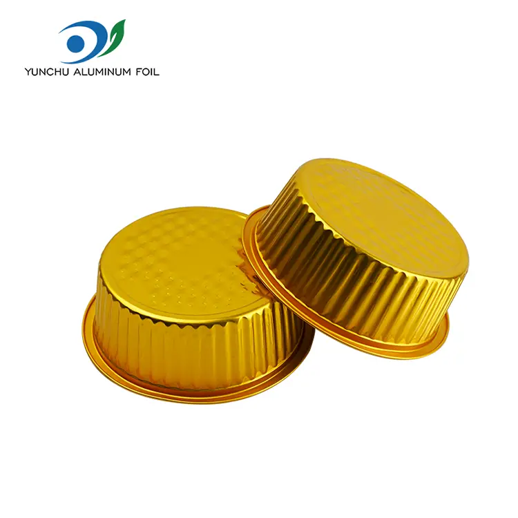 डिस्पोजेबल बेकिंग ट्रेहरू राउन्ड एल्युमिनियम पन्नी कन्टेनरहरू