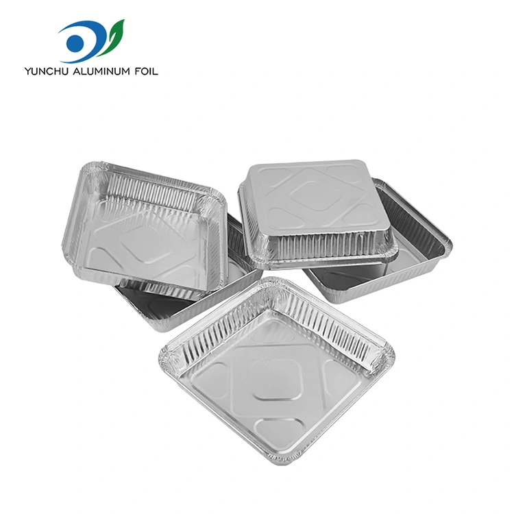 डिस्पोजेबल BBQ CHEWSWERS चाँदी एलिमिनियम पन्नी कन्टेनरहरू