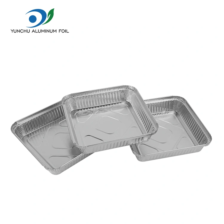 डिस्पोजेबल BBQ CHEWSWERS चाँदी एलिमिनियम पन्नी कन्टेनरहरू