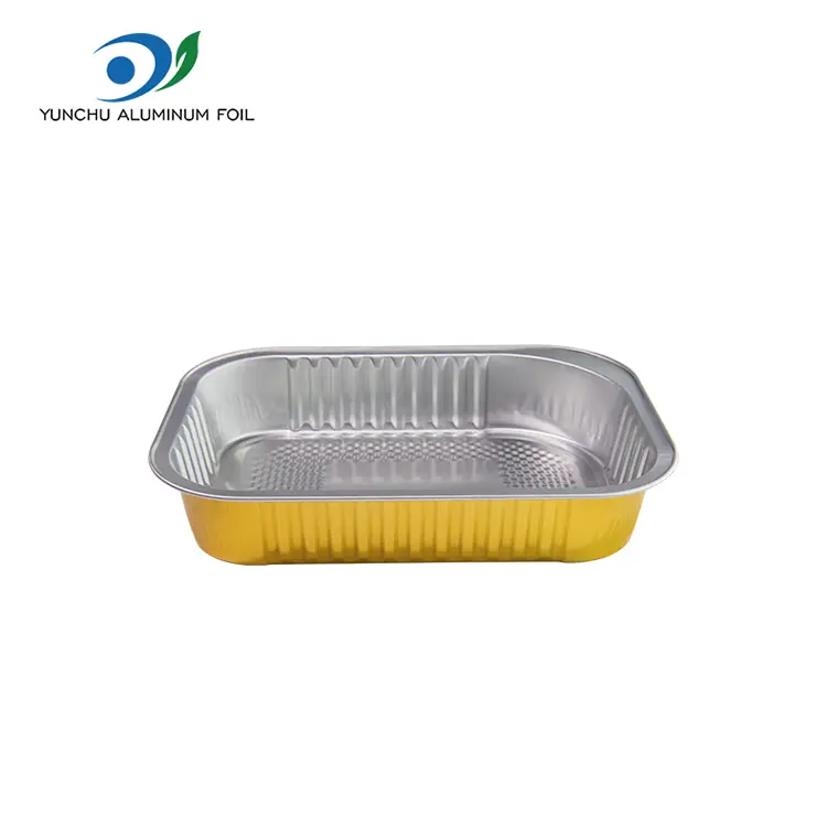 डिस्पोजेबल आयताकार भोजन एल्युमिनियम पन्नी कन्टेनरहरू