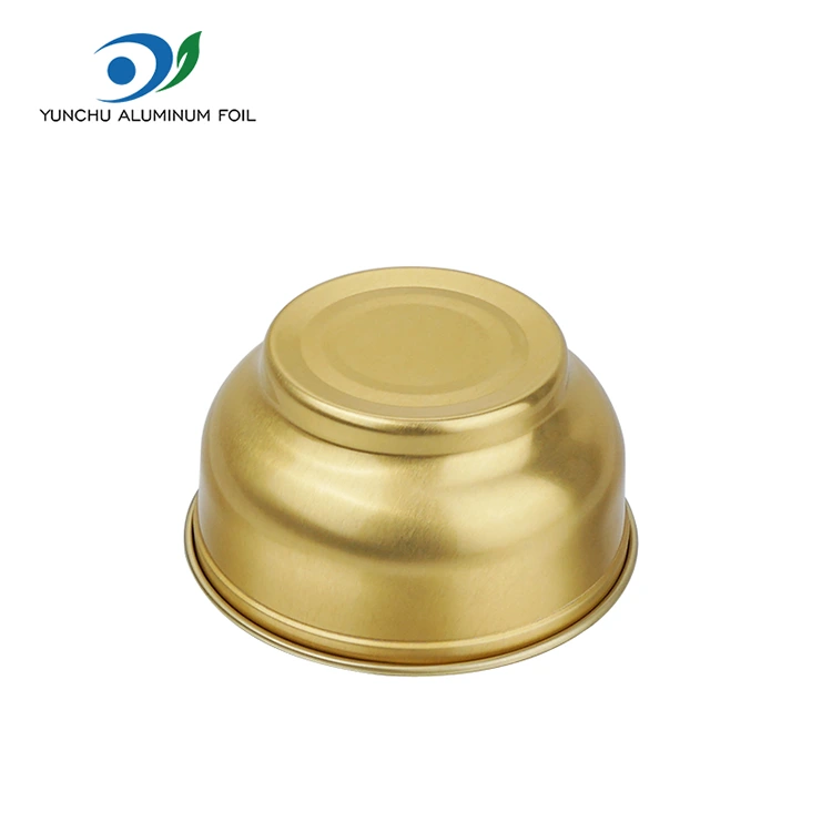 डिस्पोजेबल राउन्ड साना गोल्ड लाउन्स एल्युमिनियम पन्नी कन्टेनरहरू