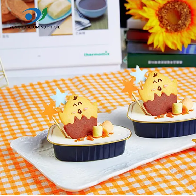 डिस्पोजेबल विशेष-आकारको र color ्ग स्मैनिनल एल्युमिनियम कन्टेनरहरू