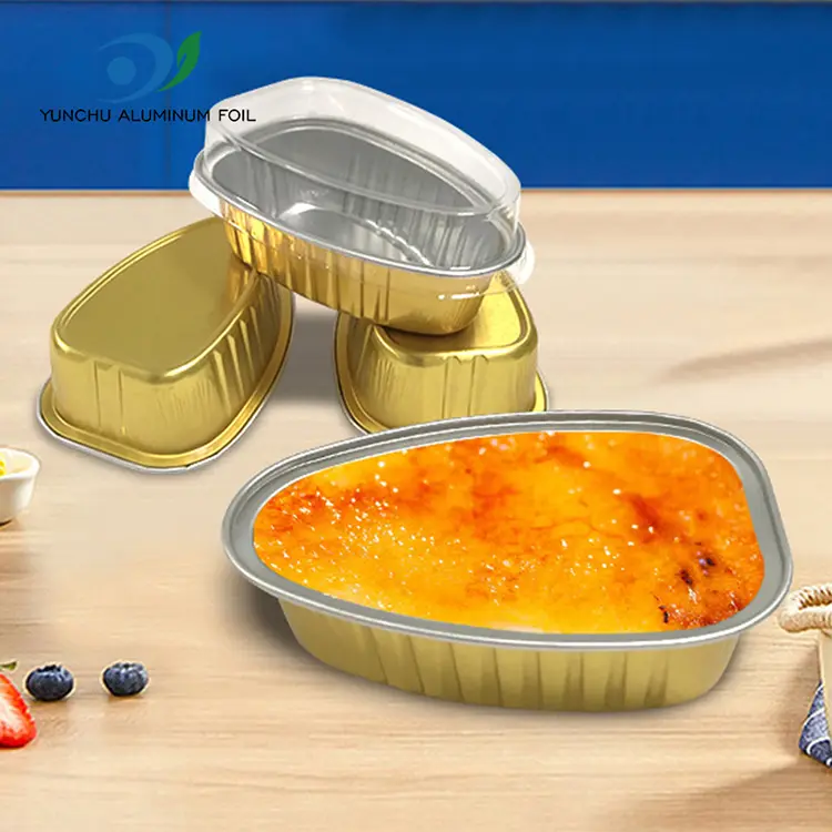 डिस्पोजेबल विशेष-आकारको र color ्ग स्मैनिनल एल्युमिनियम कन्टेनरहरू