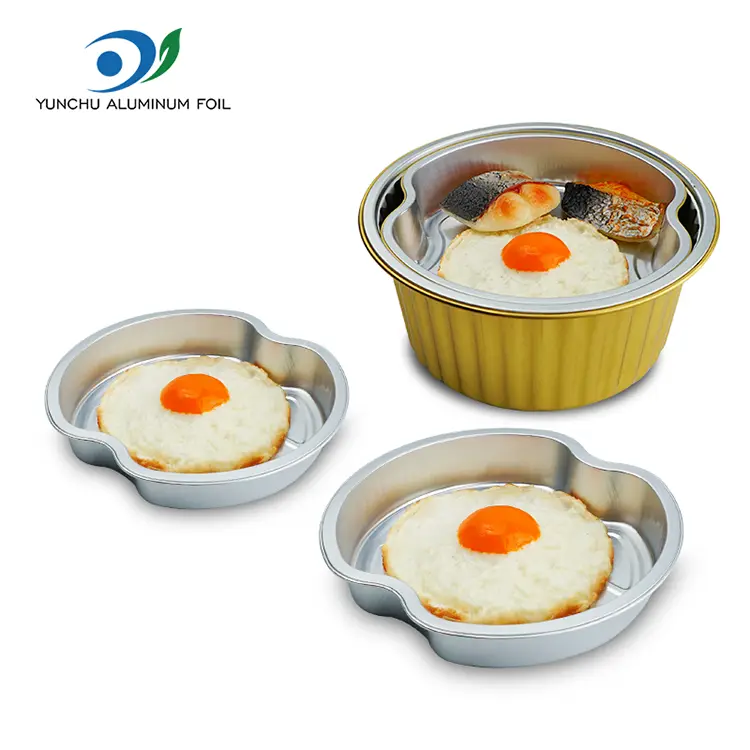 डिस्पोजेबल टायर टेकवेज राउन्ड एल्युमिनियम पन्नी कन्टेनरहरू