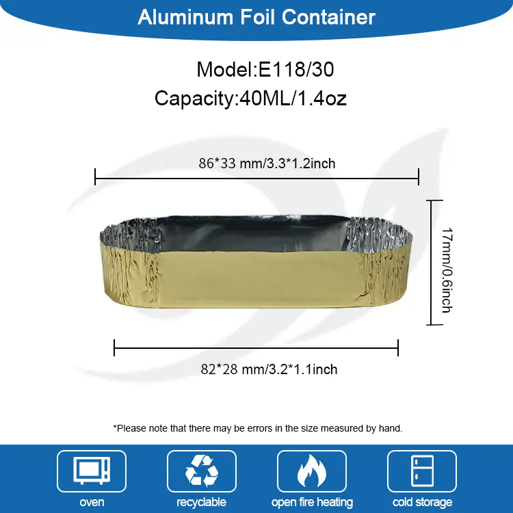 सानो अलभन प्याकिंग चाँदी एल्युमिनियम पन्नी कन्टेनरहरू