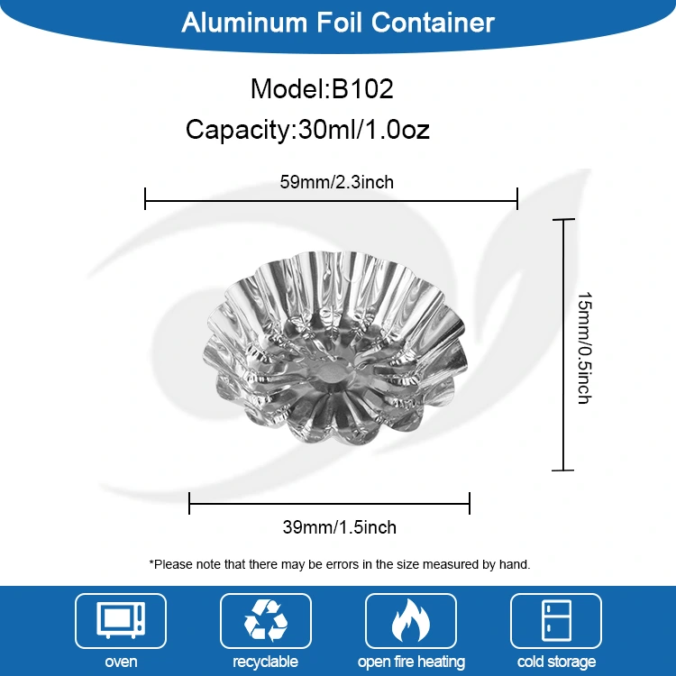 अण्डा टर्ट्स एयर फ्रिजर सिल्वर एल्युमिनियम पन्नी खाद्य खाडरमा पकाएको खाना