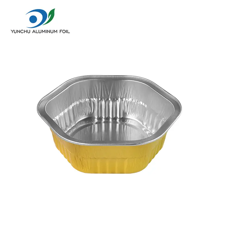 हेक्सानन टेकवे तट स्टिल स्टिल मजातली एलिमिनियम पन्नी कन्टेनरहरू हेक्सानन टेकवे तट स्टिल स्टिल मजातली एलिमिनियम पन्नी कन्टेनरहरू