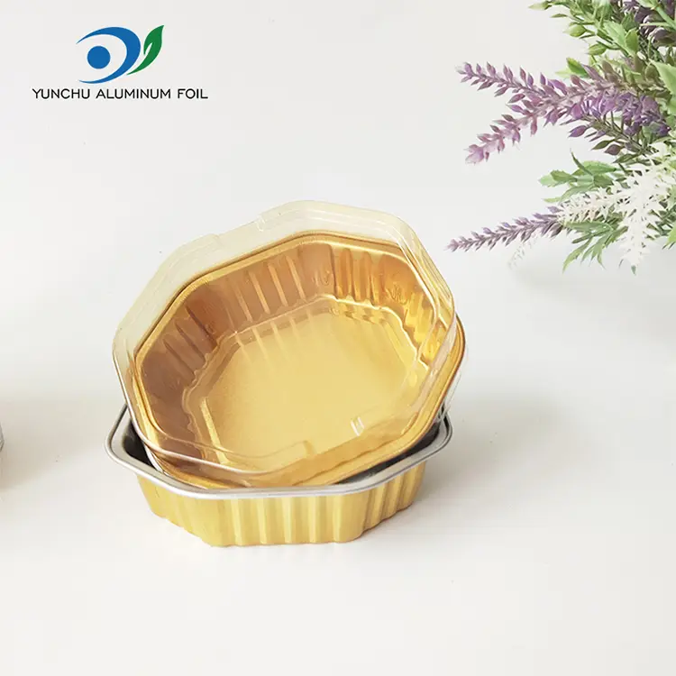 हेक्सानन टेकवे तट स्टिल स्टिल मजातली एलिमिनियम पन्नी कन्टेनरहरू