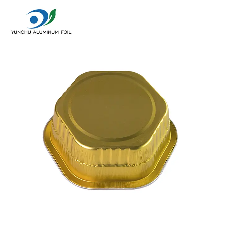 हेक्सानन टेकवे तट स्टिल स्टिल मजातली एलिमिनियम पन्नी कन्टेनरहरू