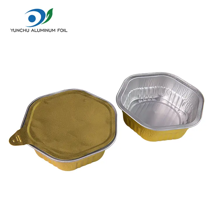 हेक्सानन टेकवे तट स्टिल स्टिल मजातली एलिमिनियम पन्नी कन्टेनरहरू