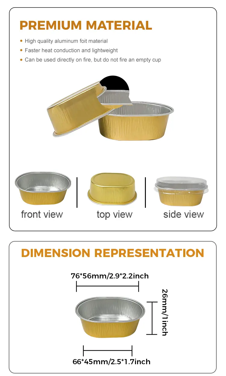 Oval light-Walled Aluminium Foil Containers