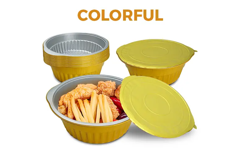 Disposable hot pot Golden Round Aluminum Foil Containers