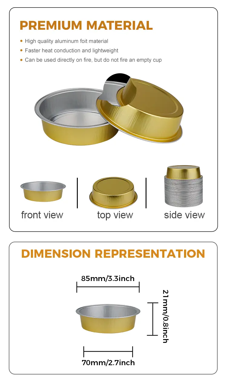 Round cake baking Smoothwall Aluminum Foil Containers