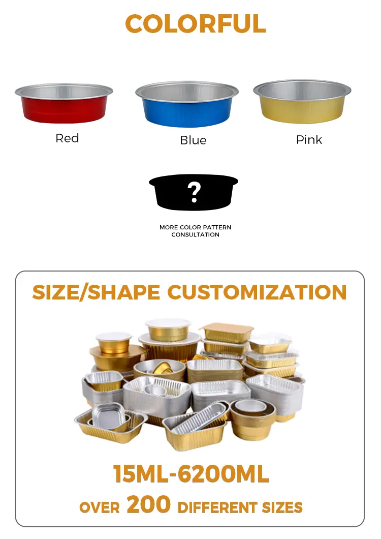 Round cake baking Smoothwall Aluminum Foil Containers