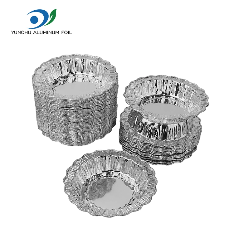 लेस राउन्ड बेकिंग केक चाँदीको एलिमनियम पन्नी कन्टेनरहरू
