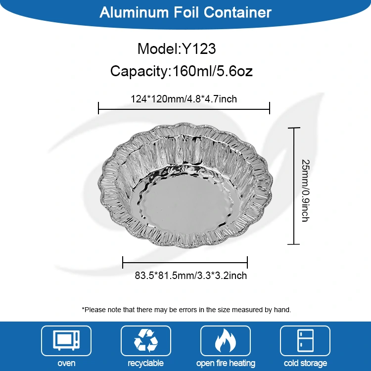 लेस राउन्ड बेकिंग केक चाँदीको एलिमनियम पन्नी कन्टेनरहरू