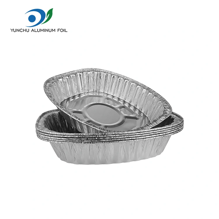 ठूलो क्षमता ग्रिल चिकन ग्रेडल रेडल एल्युमिनम एलिमिनम पन्नी कन्टेनरहरू ठूलो क्षमता ग्रिल चिकन ग्रेडल रेडल एल्युमिनम एलिमिनम पन्नी कन्टेनरहरू