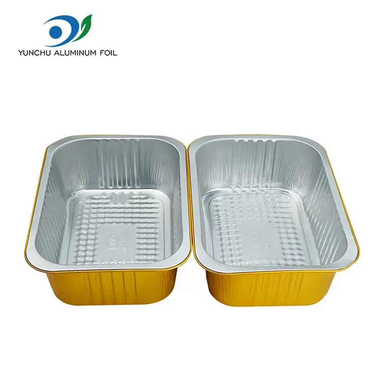 ठूलो क्षमता आयताकार सुन एलिमिनियम पन्नी कन्टेनरहरू