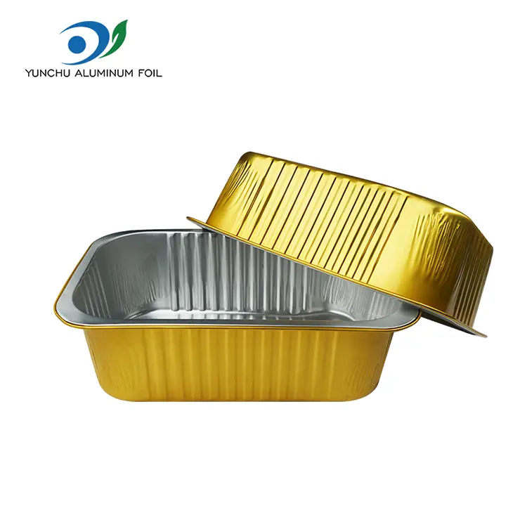 ठूलो क्षमता आयताकार सुन एलिमिनियम पन्नी कन्टेनरहरू