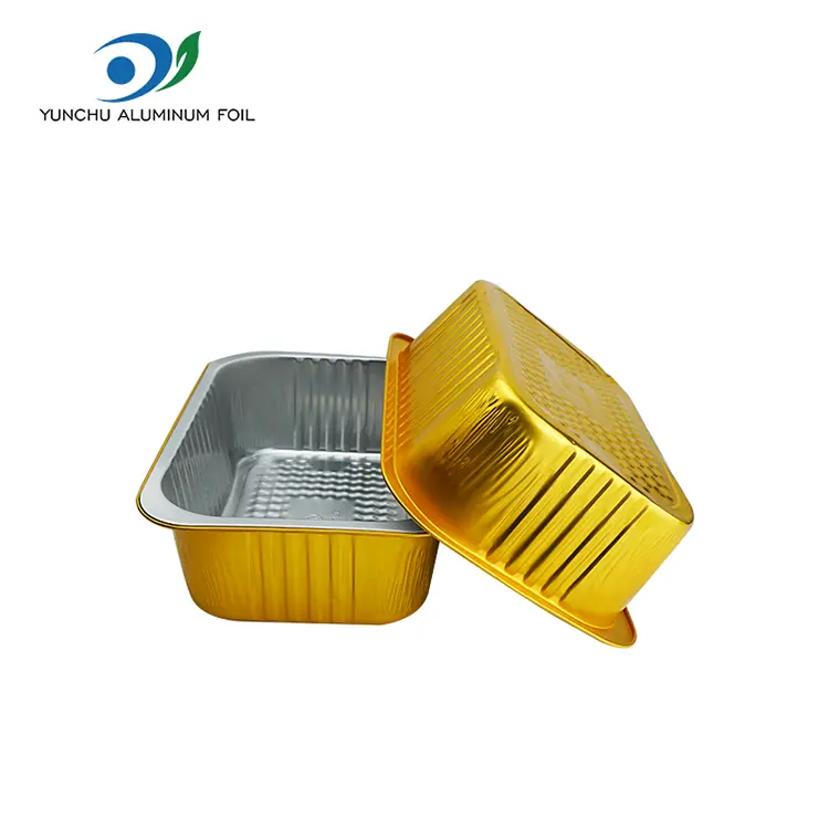 ठूलो क्षमता आयताकार सुन एलिमिनियम पन्नी कन्टेनरहरू