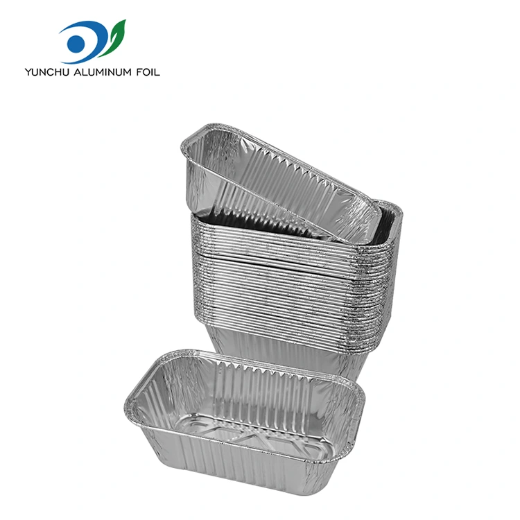 आयताकार वायु फ्राइल ग्रिल चाँदी एल्युमिनियम पन्नी कन्टेनरहरू
