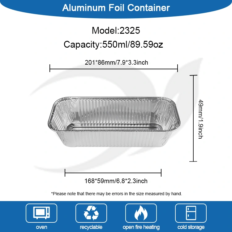 आयताकार एयर फ्राइजर टेकवे चाँदी एल्युमिनियम जाल कन्टेनरहरू