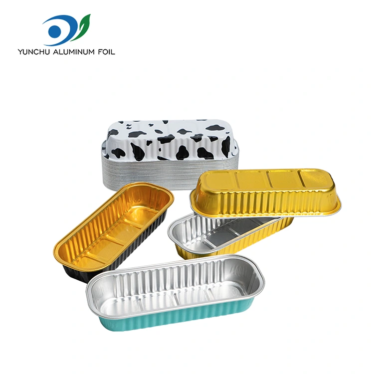 आयताकार बेकिंग केक मिर्णापूर्ण एल्युमिनियम पन्नी कन्टेनरहरू आयताकार बेकिंग केक मिर्णापूर्ण एल्युमिनियम पन्नी कन्टेनरहरू