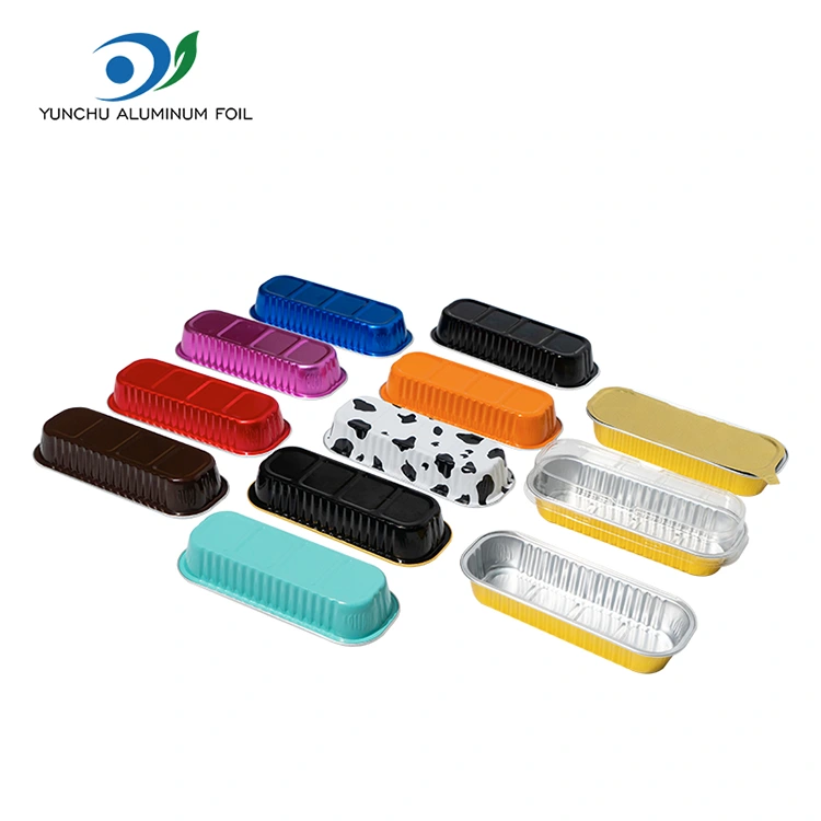 आयताकार बेकिंग केक मिर्णापूर्ण एल्युमिनियम पन्नी कन्टेनरहरू