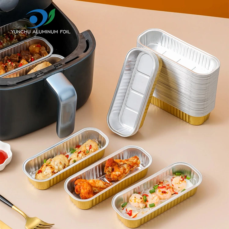 आयताकार बेकिंग केक मिर्णापूर्ण एल्युमिनियम पन्नी कन्टेनरहरू