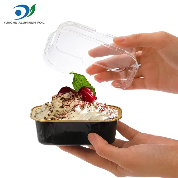 आयताकार बेकिंग र color ्ग स्किनवल एलिमिनियम पन्नी कन्टेनरहरू आयताकार बेकिंग र color ्ग स्किनवल एलिमिनियम पन्नी कन्टेनरहरू