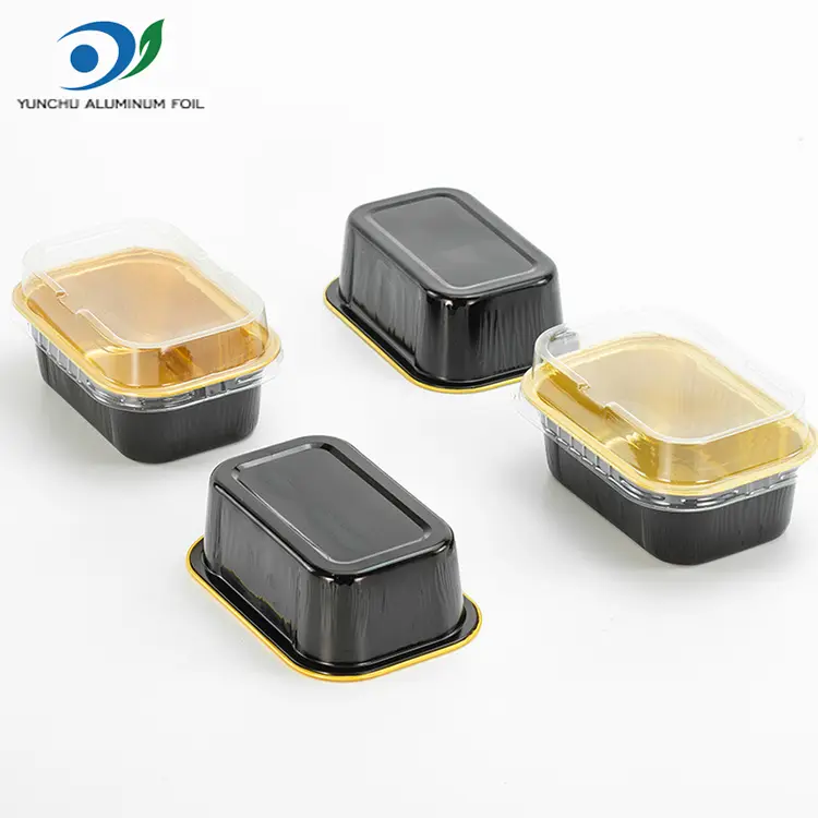 आयताकार बेकिंग र color ्ग स्किनवल एलिमिनियम पन्नी कन्टेनरहरू