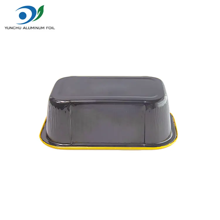 आयताकार बेकिंग र color ्ग स्किनवल एलिमिनियम पन्नी कन्टेनरहरू