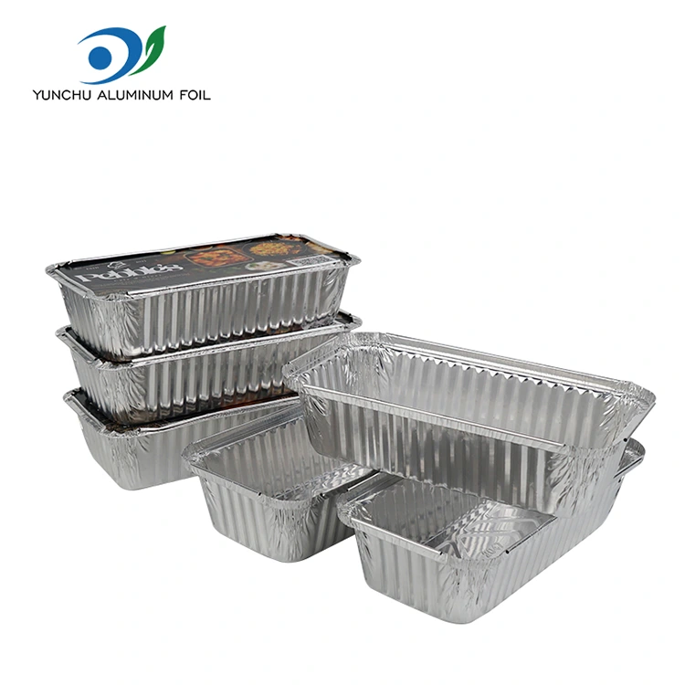 आयताकार बार्बेकुलेर मोरेकेल्ड चाँदी एल्युमिनियम पन्नी कन्टेनरहरू