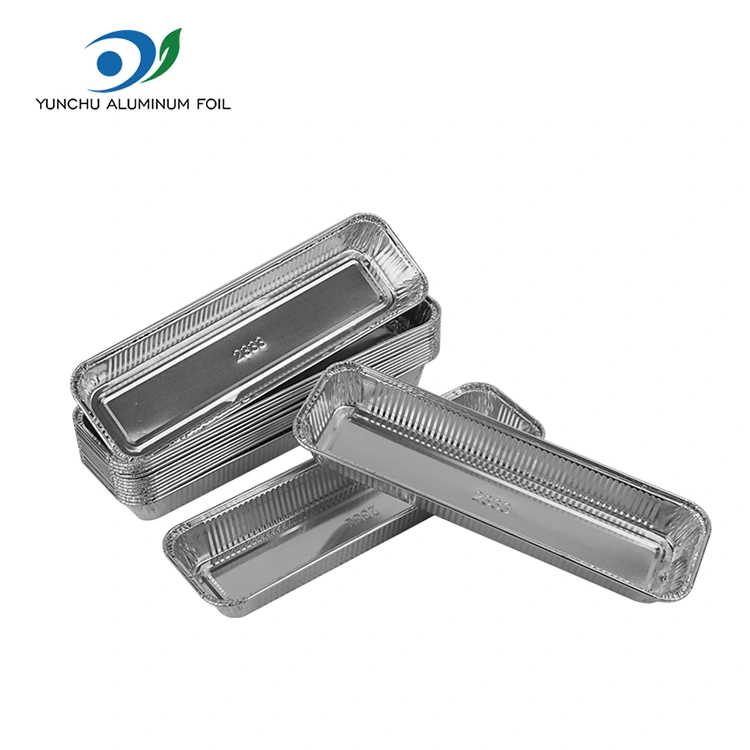 आयताकार रोटी एयर फ्राइर चाँदीको एलिमिनियम कन्टेनरहरू कन्टेनरहरू