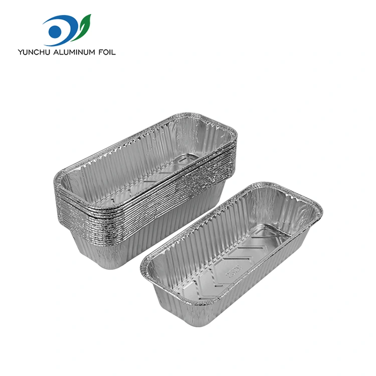 आयताकार फिनियल ट्रे ट्रे बेकिंग पाना चाँदी एलिमनियम कन्टेनरहरू कन्टेनरहरू